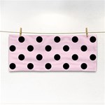 Polka Dots - Black on Piggy Pink Hand Towel