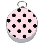 Polka Dots - Black on Piggy Pink Silver Compass