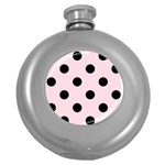 Polka Dots - Black on Piggy Pink Hip Flask (5 oz)