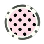 Polka Dots - Black on Piggy Pink Poker Chip Card Guard