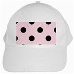 Polka Dots - Black on Piggy Pink Black Cap