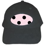 Polka Dots - Black on Piggy Pink Black Cap