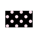 Polka Dots - Piggy Pink on Black Sticker Rectangular (10 pack)