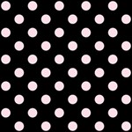 Polka Dots - Piggy Pink on Black ScrapBook Page 12  x 12 