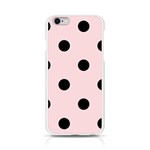 Polka Dots - Black on Pale Pink Apple iPhone 6/6S Silicone Case (Transparent)