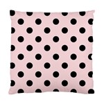 Polka Dots - Black on Pale Pink Standard Cushion Case (Two Sides)