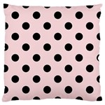 Polka Dots - Black on Pale Pink Large Cushion Case (One Side)