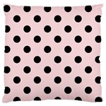 Polka Dots - Black on Pale Pink Standard Flano Cushion Case (One Side)