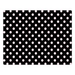 Polka Dots - Pale Pink on Black Double Sided Flano Blanket (Large)