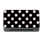 Polka Dots - Pale Pink on Black Memory Card Reader with CF