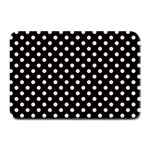 Polka Dots - Pale Pink on Black Plate Mat