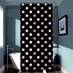 Polka Dots - Pale Pink on Black Shower Curtain 36  x 72  (Stall)