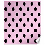 Polka Dots - Black on Classic Rose Pink Canvas 20  x 24 