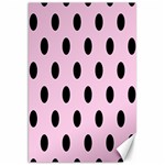 Polka Dots - Black on Classic Rose Pink Canvas 20  x 30 