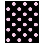 Polka Dots - Classic Rose Pink on Black Drawstring Bag (Small)