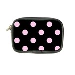 Polka Dots - Classic Rose Pink on Black Coin Purse