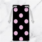 Polka Dots - Classic Rose Pink on Black Jewelry Bag