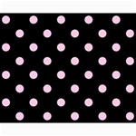 Polka Dots - Classic Rose Pink on Black Collage 8  x 10 