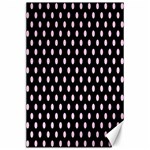 Polka Dots - Classic Rose Pink on Black Canvas 24  x 36 