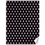 Polka Dots - Classic Rose Pink on Black Canvas 36  x 48 