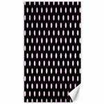 Polka Dots - Classic Rose Pink on Black Canvas 40  x 72 