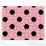 Polka Dots - Black on Light Pink Jigsaw Puzzle (Rectangular)