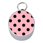 Polka Dots - Black on Light Pink Silver Compass (Mini)