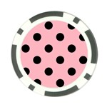 Polka Dots - Black on Light Pink Poker Chip Card Guard