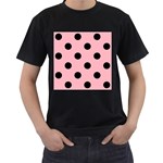 Polka Dots - Black on Light Pink Men s T-Shirt (Black)