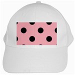 Polka Dots - Black on Light Pink Black Cap