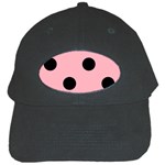 Polka Dots - Black on Light Pink Black Cap