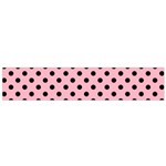 Polka Dots - Black on Cherry Blossom Pink Flano Scarf (Small)