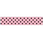 Polka Dots - Black on Cherry Blossom Pink Flano Scarf (Large)