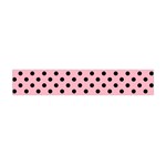 Polka Dots - Black on Cherry Blossom Pink Flano Scarf (Mini)