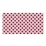 Polka Dots - Black on Cherry Blossom Pink Satin Wrap