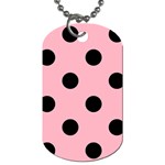 Polka Dots - Black on Cherry Blossom Pink Dog Tag (One Side)