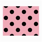 Polka Dots - Black on Cherry Blossom Pink Small Glasses Cloth