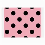 Polka Dots - Black on Cherry Blossom Pink Large Glasses Cloth