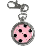 Polka Dots - Black on Cherry Blossom Pink Key Chain Watch