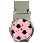 Polka Dots - Black on Cherry Blossom Pink Money Clip Watch