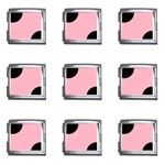 Polka Dots - Black on Cherry Blossom Pink Mega Link Italian Charm (9 pack)