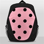 Polka Dots - Black on Cherry Blossom Pink Backpack Bag