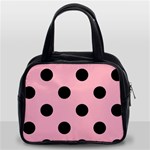 Polka Dots - Black on Cherry Blossom Pink Classic Handbag (Two Sides)