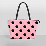 Polka Dots - Black on Cherry Blossom Pink Classic Shoulder Handbag (One Side)