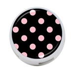 Polka Dots - Pink on Black 4-Port USB Hub (One Side)