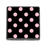 Polka Dots - Pink on Black Memory Card Reader (Square)