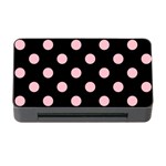 Polka Dots - Pink on Black Memory Card Reader with CF