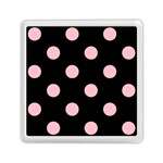 Polka Dots - Pink on Black Memory Card Reader with Storage (Square)