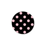 Polka Dots - Pink on Black Golf Ball Marker (4 pack)