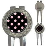 Polka Dots - Pink on Black 3-in-1 Golf Divot